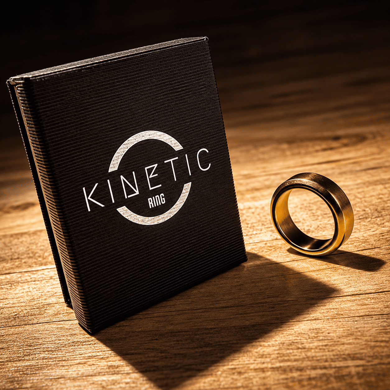 Kinetic PK Ring (Gold) Beveled size 8 by Jim Trainer